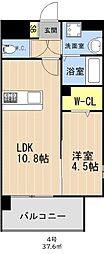 ＬＩＢＴＨ安里（リブスアサト） 304 3階1LDKの間取り