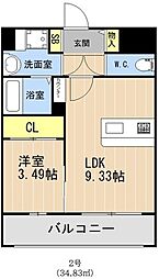 ＬＩＢＴＨ松山 302 3階1LDKの間取り