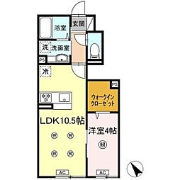 Ｄ−ＲＯＯＭ高良 102 1階1LDKの間取り