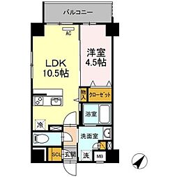 Ｇｒａｎｄｅ　ｒｏｕｅ　ｄａｉｗａ（グランドルーダイワ） 501 5階1LDKの間取り