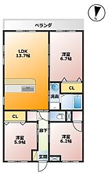 間取図画像 3LDK