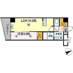 ロイジェント安謝(あじゃ)新都心 1LDKの間取図画像