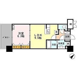 グランドテラス新都心 1LDKの間取図画像