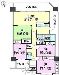 Ｆステージ泊 601 6階4LDKの間取り