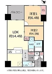 プレミアムコート浦添牧港 208 2LDKの間取り