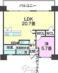 グランドニューガイア宜野湾 1LDKの間取図画像