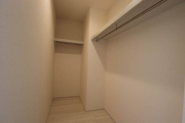 衣類を分けて収納できるWIC