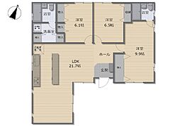 沖縄市古謝　戸建て 3LDKの間取り