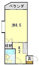 マンション榮孝 1Kの間取図画像