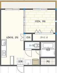 パレス四ツ星 1LDKの間取図画像