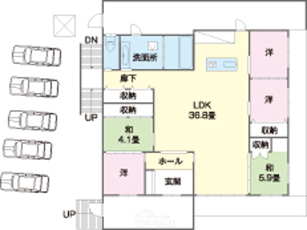 宮里三丁目バス停 徒歩3分(5LDK)の間取り