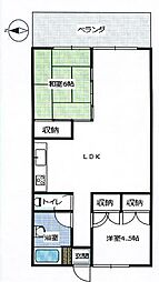 カサデラブリー港町 2LDKの間取図画像