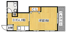 宮城アパート 1DKの間取図画像