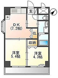 メゾンフェリーチェ 2DKの間取図画像