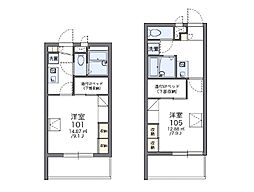レオパレス久米 1Kの間取図画像
