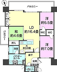 レーヴ宜野湾クレール 3LDKの間取図画像