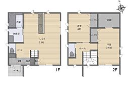 沖縄市久保田　中古戸建 2LDKの間取り