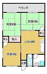 メゾン秋桜 3DKの間取図画像