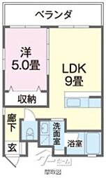 かりゆしアパート 3階1LDKの間取り