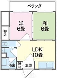 メゾン・ラ・スール 2LDKの間取図画像