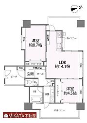 コンフォートスイートステージ西街 2LDKの間取図画像