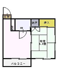 土橋 1階1DKの間取り