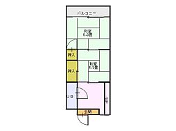 泉町アパート 2Kの間取図画像