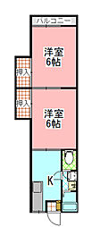 コーポ竹岡第2 2Kの間取図画像