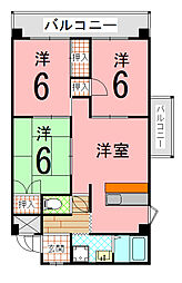 ペアタウンヒメバラ 4Kの間取図画像