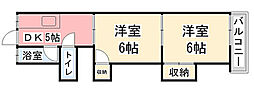 コーポ竹岡第2 2Kの間取図画像
