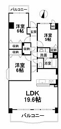 サントノーレ枝松 3LDKの間取図画像
