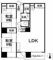 本町ハイツ 2LDKの間取図画像