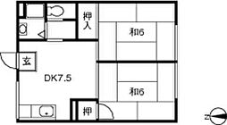 コーポ瑞穂 2DKの間取図画像
