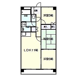 ハマザキハイム 3LDKの間取図画像