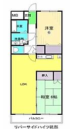 リバーサイドハイツ砥部 2LDKの間取図画像