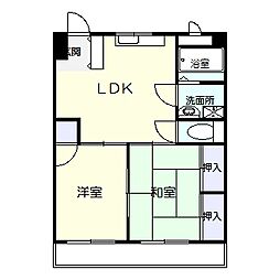 グランドハイム森松 2LDKの間取図画像