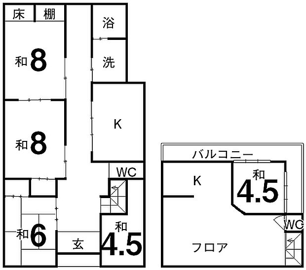 松山市中島大浦 一戸建(6DK)の間取り