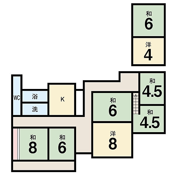 小学校（校区）：北伊予小（450ｍ)中学校（校区）：北伊予中（600ｍ）