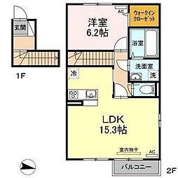 アゼリア 1LDKの間取図画像