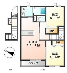 美らハウス 2LDKの間取図画像