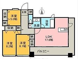 ヴァレーレ一宮 3LDKの間取図画像