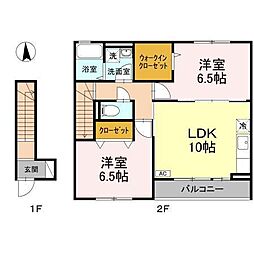 ヴェルドミール 1LDKの間取図画像