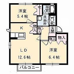 シャーメゾン恵 2LDKの間取図画像