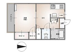 ウエストハイツS 1SDKの間取図画像