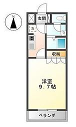 ミューズガーデンパート2 1Kの間取図画像