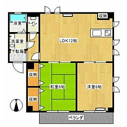 グラン・メゾン・トレビB 2LDKの間取図画像