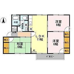 ヴィラアスカ30E 3LDKの間取図画像