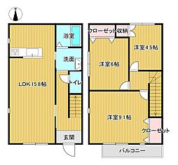 BelleVie TAKATSU 12階3LDKの間取り