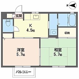 フローラル久保田 2Kの間取図画像