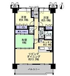 サーパス若水 3LDKの間取図画像